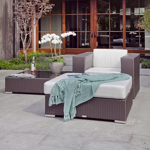 Tangiers Outdoor Wicker and Cushion Recliner